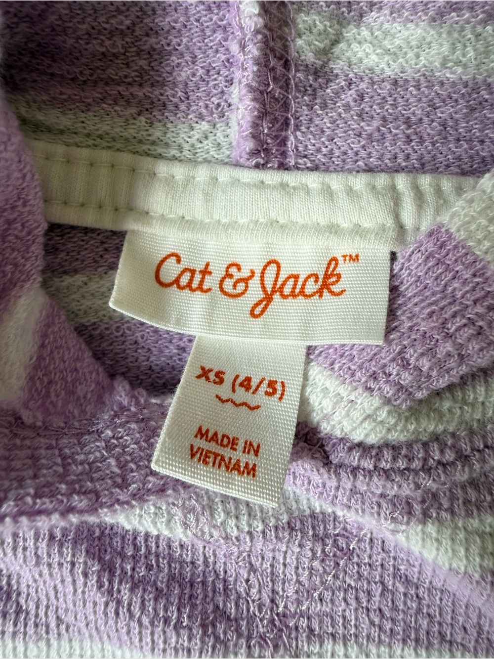 Cat & Jack Lilac and White Striped Terry Shorts - Picture 5 of 7